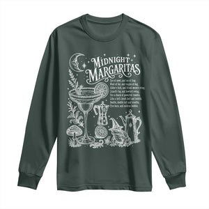 Midnight Margaritas Witchy Spellbook Botanical Long Sleeve Shirt Spooky Halloween Cocktail Graphic