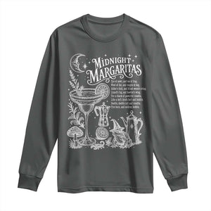 Midnight Margaritas Witchy Spellbook Botanical Long Sleeve Shirt Spooky Halloween Cocktail Graphic