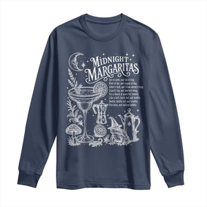 Midnight Margaritas Witchy Spellbook Botanical Long Sleeve Shirt Spooky Halloween Cocktail Graphic