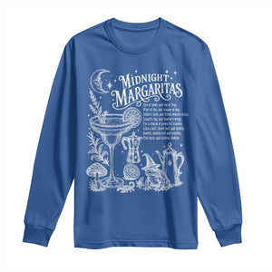 Midnight Margaritas Witchy Spellbook Botanical Long Sleeve Shirt Spooky Halloween Cocktail Graphic