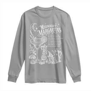 Midnight Margaritas Witchy Spellbook Botanical Long Sleeve Shirt Spooky Halloween Cocktail Graphic