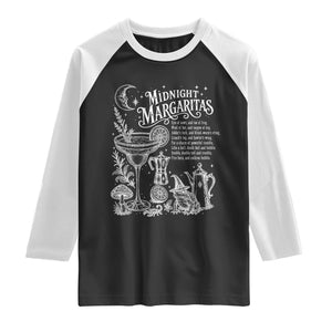 Midnight Margaritas Witchy Spellbook Botanical Raglan Shirt Spooky Halloween Cocktail Graphic