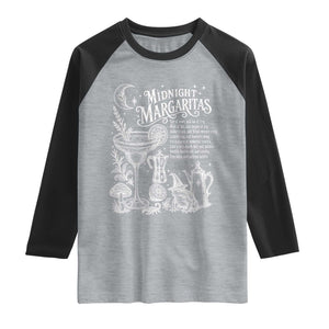 Midnight Margaritas Witchy Spellbook Botanical Raglan Shirt Spooky Halloween Cocktail Graphic