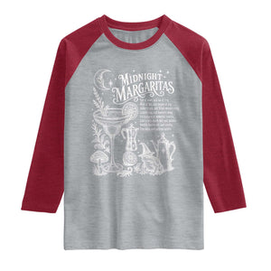 Midnight Margaritas Witchy Spellbook Botanical Raglan Shirt Spooky Halloween Cocktail Graphic