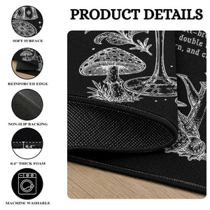 Midnight Margaritas Witchy Spellbook Botanical Round Rug Spooky Halloween Cocktail Graphic
