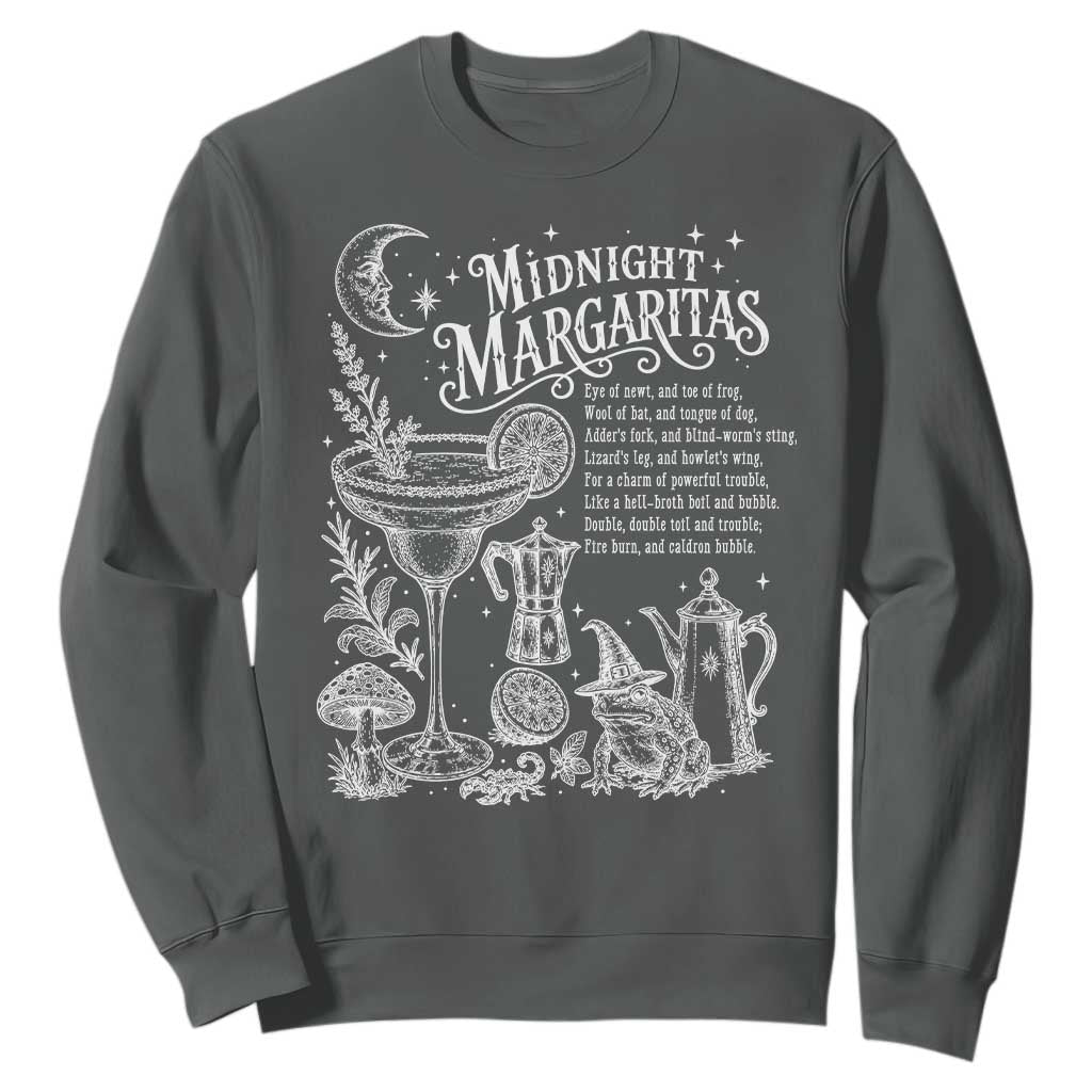 Midnight Margaritas Witchy Spellbook Botanical Sweatshirt Spooky Halloween Cocktail Graphic