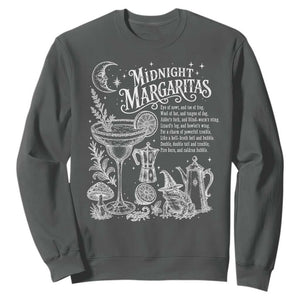 Midnight Margaritas Witchy Spellbook Botanical Sweatshirt Spooky Halloween Cocktail Graphic