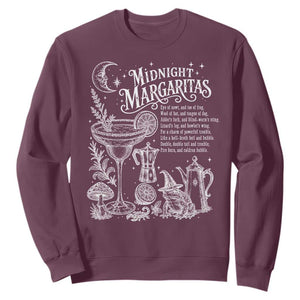 Midnight Margaritas Witchy Spellbook Botanical Sweatshirt Spooky Halloween Cocktail Graphic