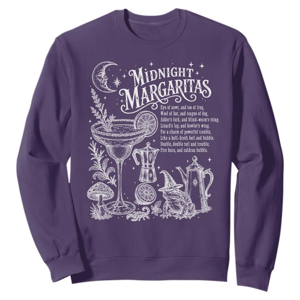 Midnight Margaritas Witchy Spellbook Botanical Sweatshirt Spooky Halloween Cocktail Graphic