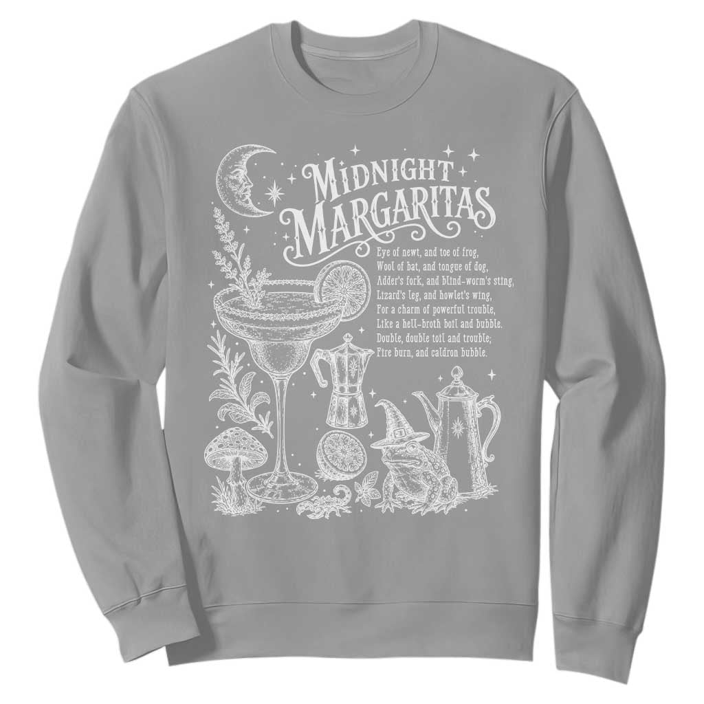 Midnight Margaritas Witchy Spellbook Botanical Sweatshirt Spooky Halloween Cocktail Graphic