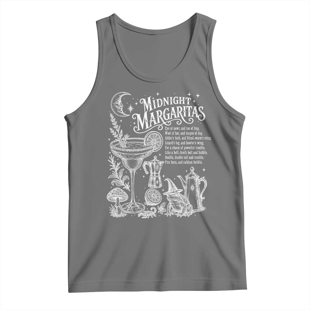 Midnight Margaritas Witchy Spellbook Botanical Tank Top Spooky Halloween Cocktail Graphic