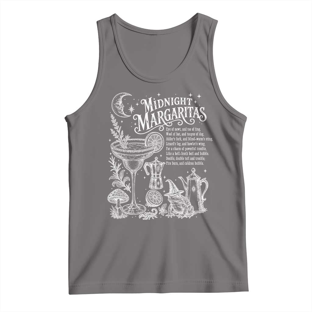 Midnight Margaritas Witchy Spellbook Botanical Tank Top Spooky Halloween Cocktail Graphic