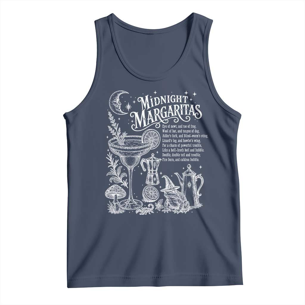 Midnight Margaritas Witchy Spellbook Botanical Tank Top Spooky Halloween Cocktail Graphic