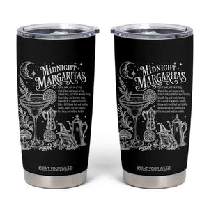 Midnight Margaritas Witchy Spellbook Botanical Tumbler Cup Spooky Halloween Cocktail Graphic