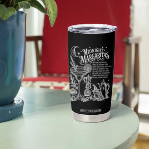 Midnight Margaritas Witchy Spellbook Botanical Tumbler Cup Spooky Halloween Cocktail Graphic