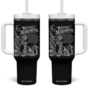 Midnight Margaritas Witchy Spellbook Botanical Tumbler With Handle Spooky Halloween Cocktail Graphic