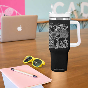 Midnight Margaritas Witchy Spellbook Botanical Tumbler With Handle Spooky Halloween Cocktail Graphic