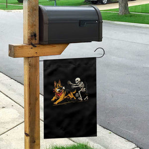 German Shepherd Stealing Skeleton Bone Cemetery Chase Garden Flag Funny Dog Halloween Graphic