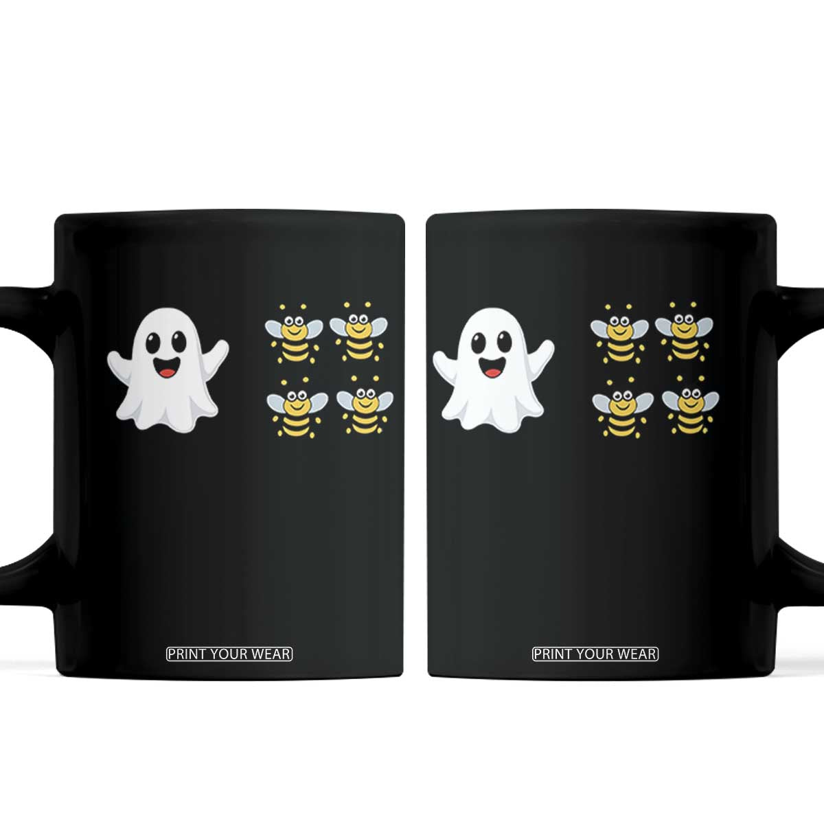 Cute Boo Bees Ghost 4 Bumblebees Funny Pun Coffee Mug Halloween Wordplay Humor