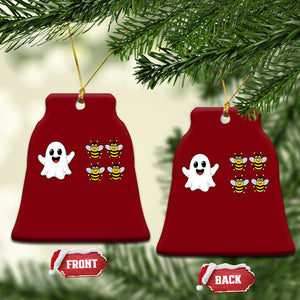 Cute Boo Bees Ghost 4 Bumblebees Funny Pun Ceramic Ornament Halloween Wordplay Humor