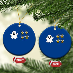Cute Boo Bees Ghost 4 Bumblebees Funny Pun Ceramic Ornament Halloween Wordplay Humor