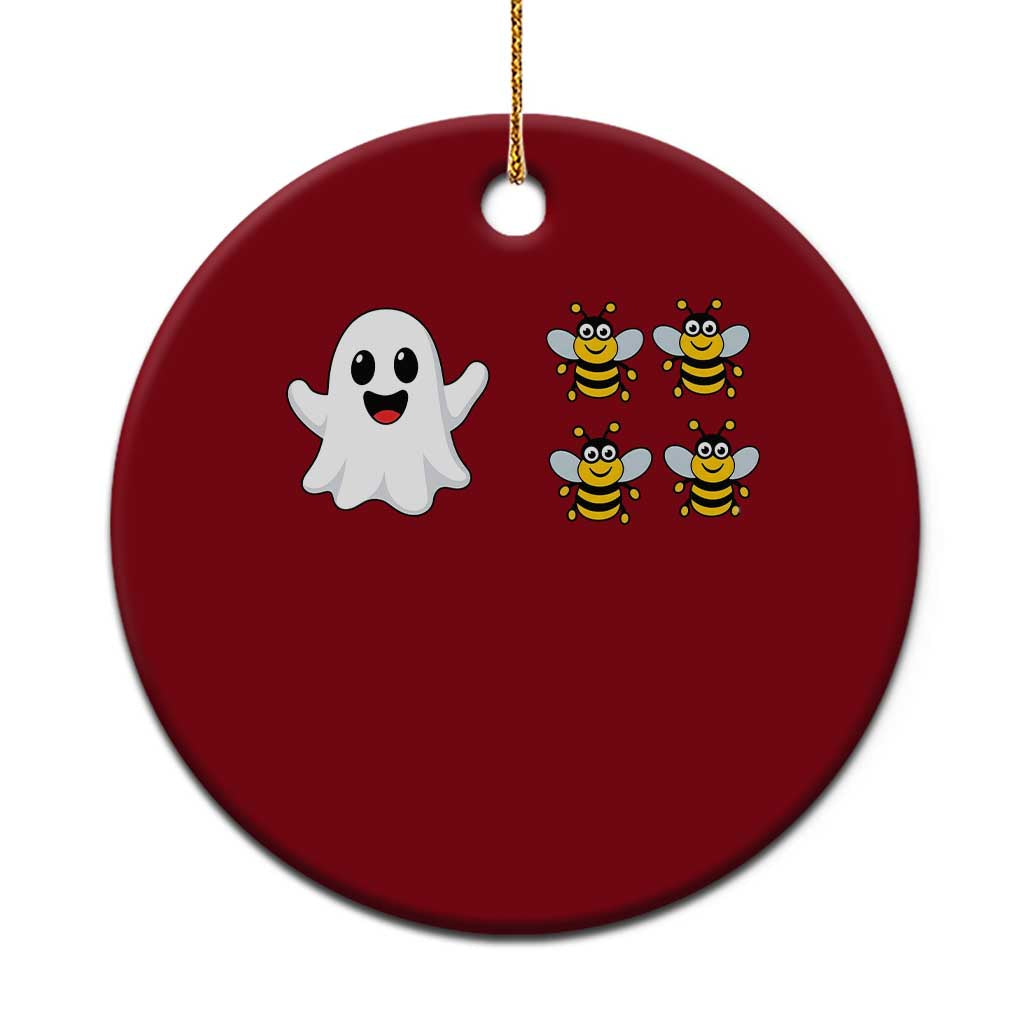 Cute Boo Bees Ghost 4 Bumblebees Funny Pun Ceramic Ornament Halloween Wordplay Humor