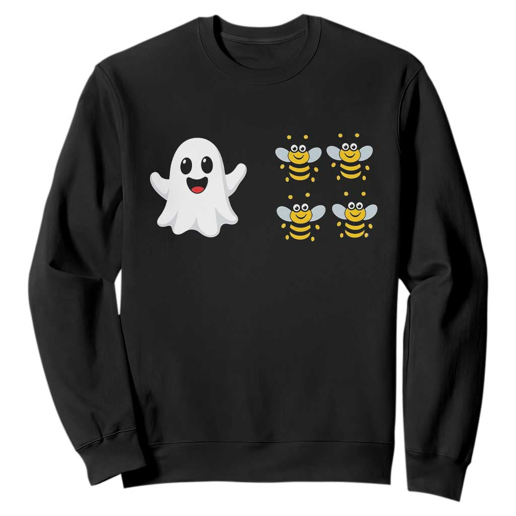 Cute Boo Bees Ghost 4 Bumblebees Funny Pun Sweatshirt Halloween Wordplay Humor