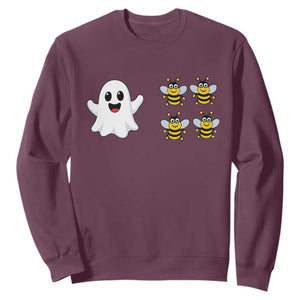 Cute Boo Bees Ghost 4 Bumblebees Funny Pun Sweatshirt Halloween Wordplay Humor