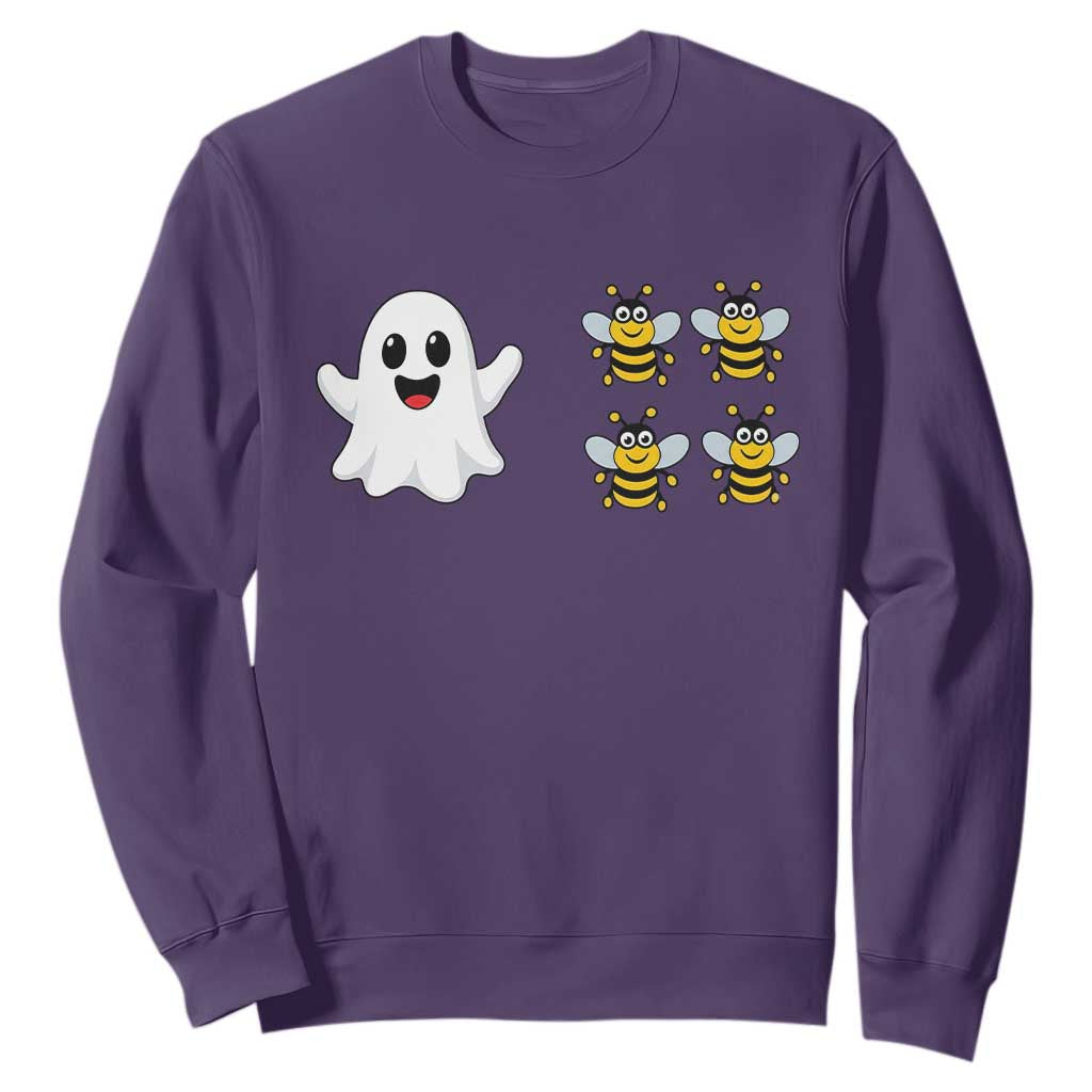 Cute Boo Bees Ghost 4 Bumblebees Funny Pun Sweatshirt Halloween Wordplay Humor