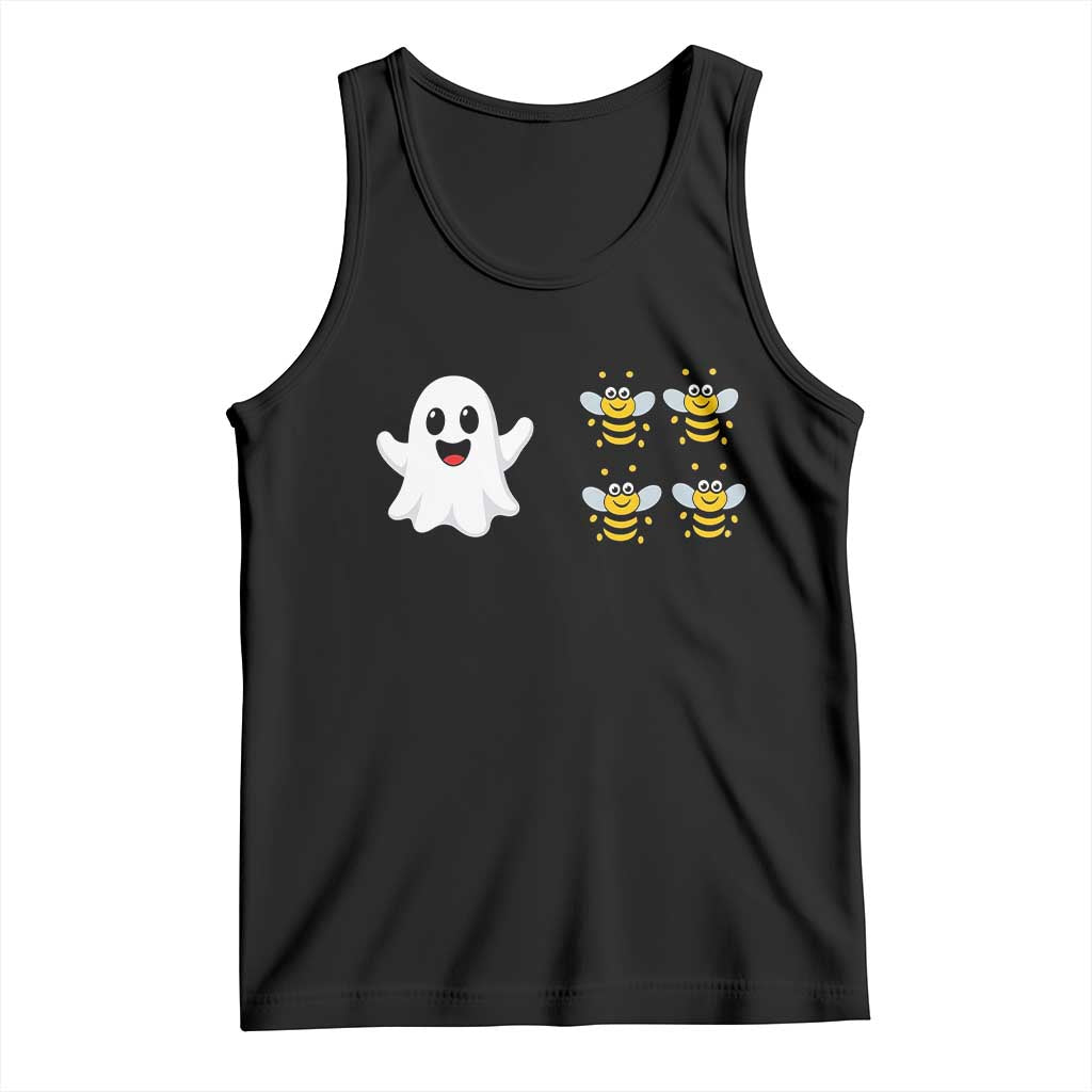 Cute Boo Bees Ghost 4 Bumblebees Funny Pun Tank Top Halloween Wordplay Humor