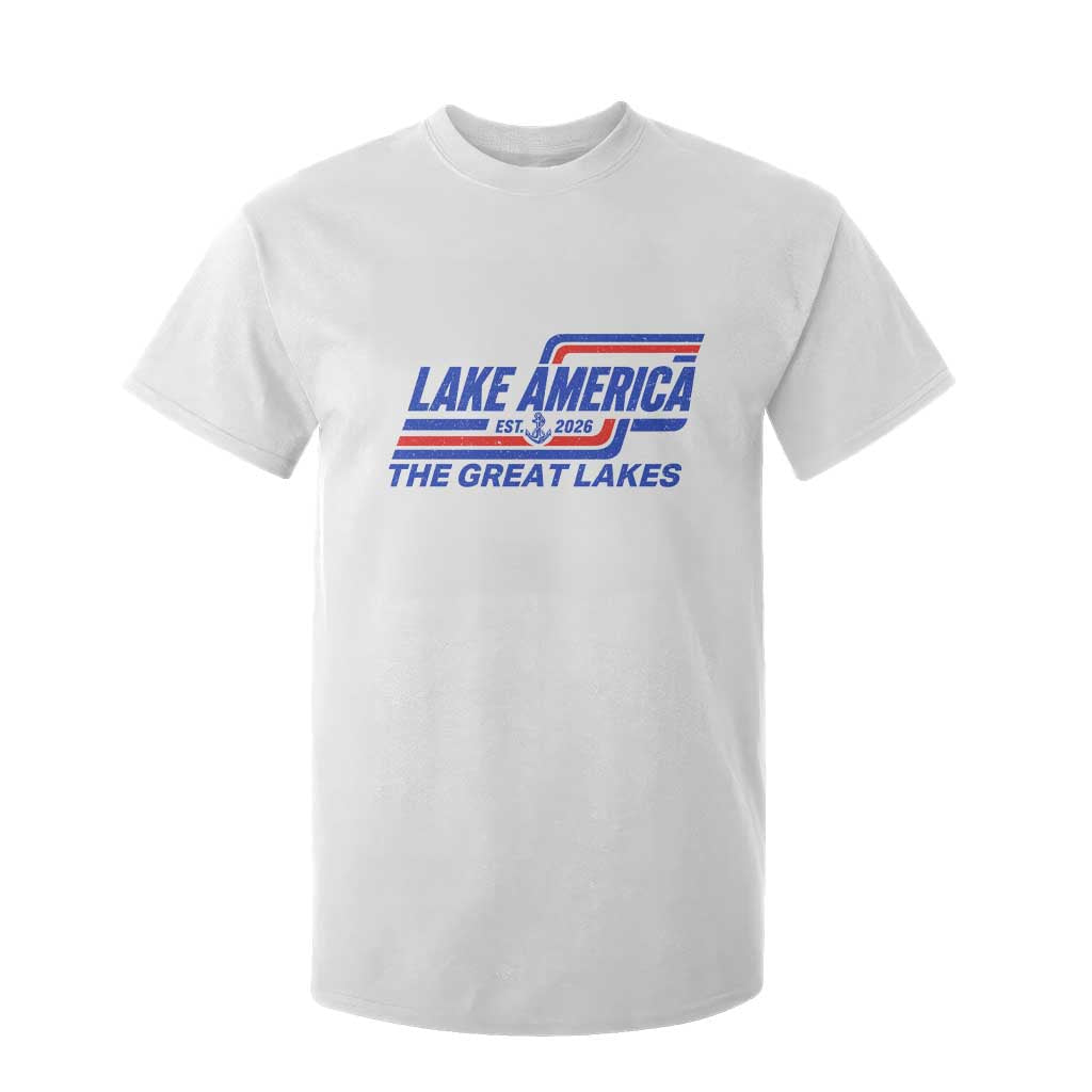 Lake America Est 2026 Retro Racing Stripes Patriotic T Shirt For Kid Great Lakes Nautical Graphic