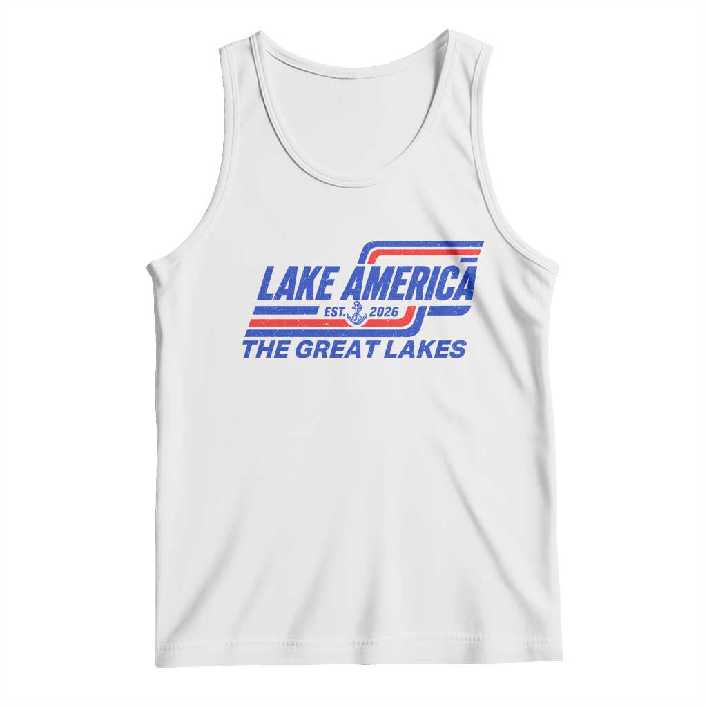 Lake America Est 2026 Retro Racing Stripes Patriotic Tank Top Great Lakes Nautical Graphic