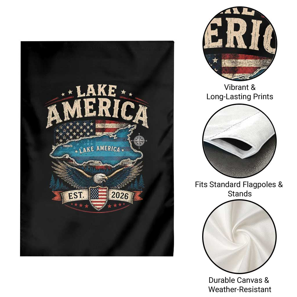 Lake America Est 2026 American Flag Eagle Garden Flag Map Great Lakes Pride