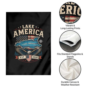 Lake America Est 2026 American Flag Eagle Garden Flag Map Great Lakes Pride