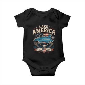 Lake America Est 2026 American Flag Eagle Baby Onesie Map Great Lakes Pride