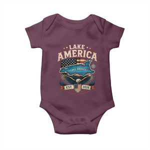 Lake America Est 2026 American Flag Eagle Baby Onesie Map Great Lakes Pride