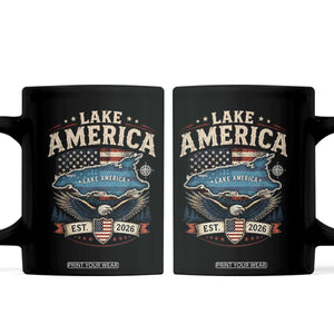 Lake America Est 2026 American Flag Eagle Coffee Mug Map Great Lakes Pride