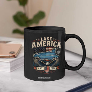 Lake America Est 2026 American Flag Eagle Coffee Mug Map Great Lakes Pride