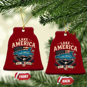 Lake America Est 2026 American Flag Eagle Ceramic Ornament Map Great Lakes Pride