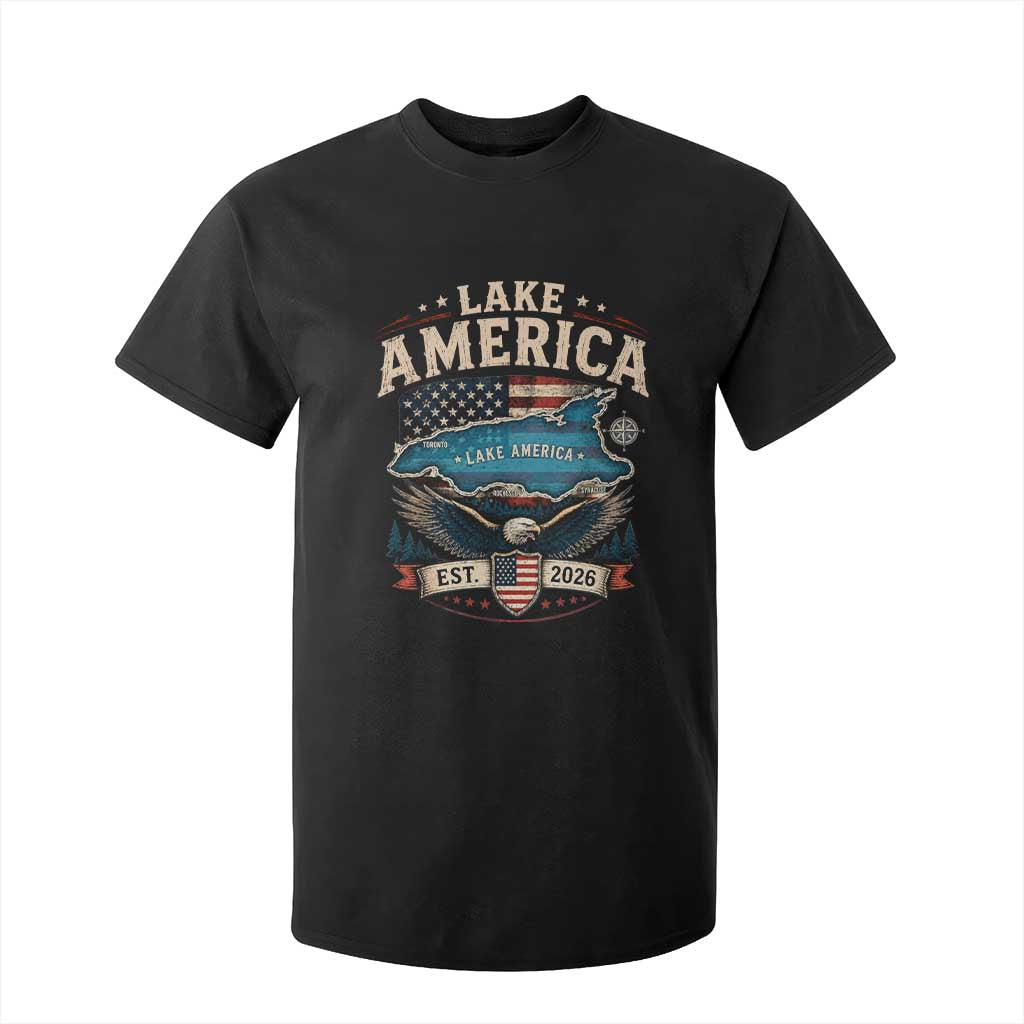 Lake America Est 2026 American Flag Eagle T Shirt For Kid Map Great Lakes Pride