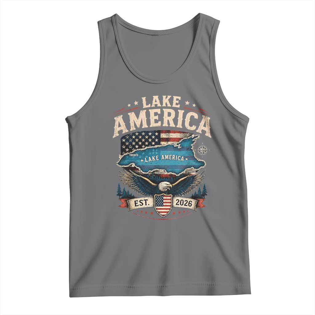 Lake America Est 2026 American Flag Eagle Tank Top Map Great Lakes Pride