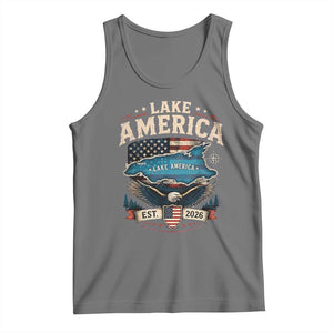 Lake America Est 2026 American Flag Eagle Tank Top Map Great Lakes Pride