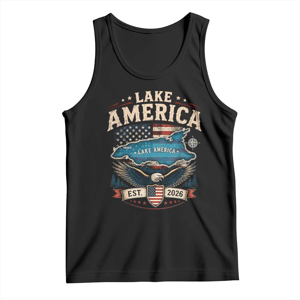 Lake America Est 2026 American Flag Eagle Tank Top Map Great Lakes Pride