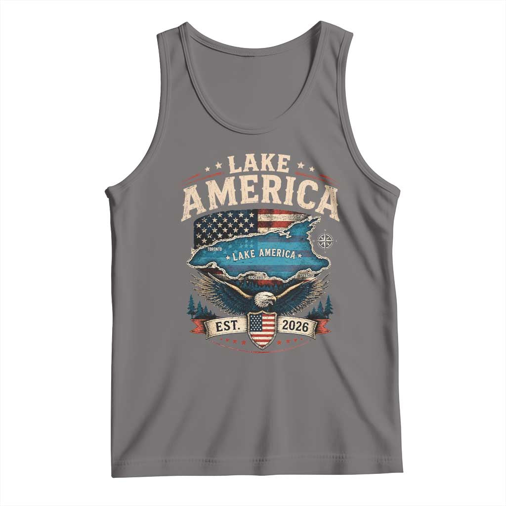 Lake America Est 2026 American Flag Eagle Tank Top Map Great Lakes Pride