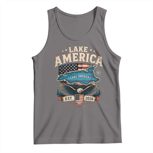 Lake America Est 2026 American Flag Eagle Tank Top Map Great Lakes Pride