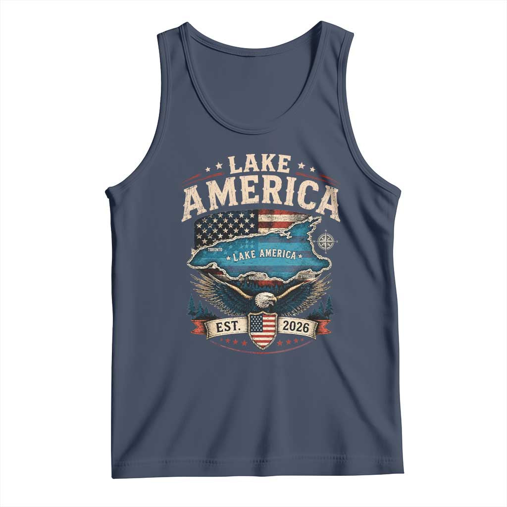 Lake America Est 2026 American Flag Eagle Tank Top Map Great Lakes Pride