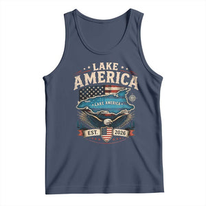 Lake America Est 2026 American Flag Eagle Tank Top Map Great Lakes Pride