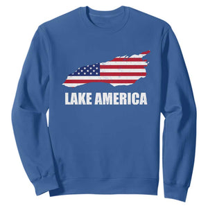 Lake America American Flag Lake Map Sweatshirt Patriotic Great Lakes