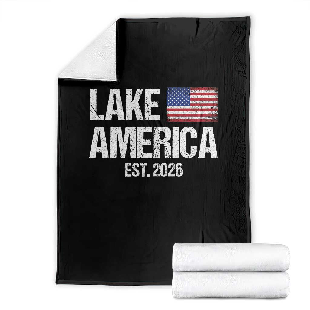 Lake America Est 2026 Vintage Throw Blanket American Flag Great Lakes