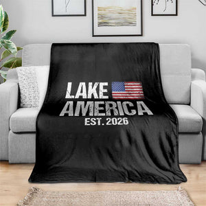 Lake America Est 2026 Vintage Throw Blanket American Flag Great Lakes